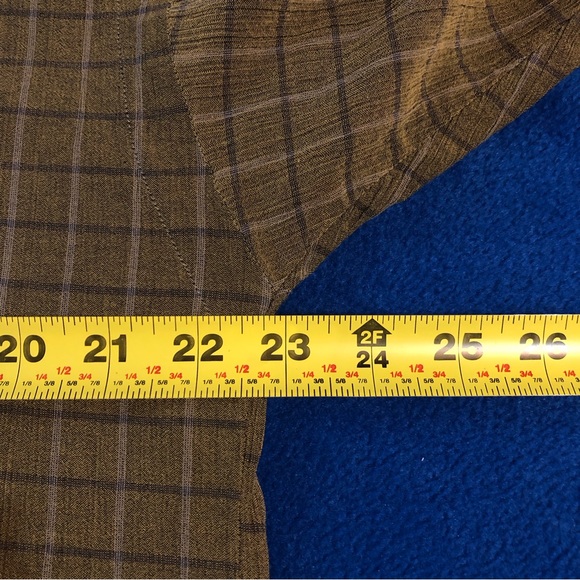 Men’s Signum Green Checkered Button Down Long Sleeve Pocket Cotton Size Medium - Picture 10 of 11